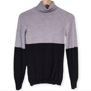 Brunella Gori Gray & Black Colorblock Turtleneck Sweater